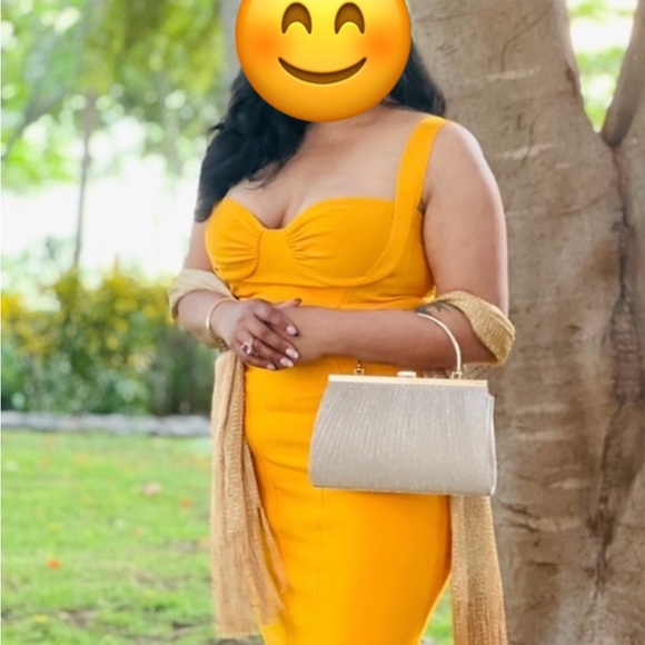 Charlene’ Tangerine Bandage Midi Dress. Sold out on HOCB - Picture 6 of 6